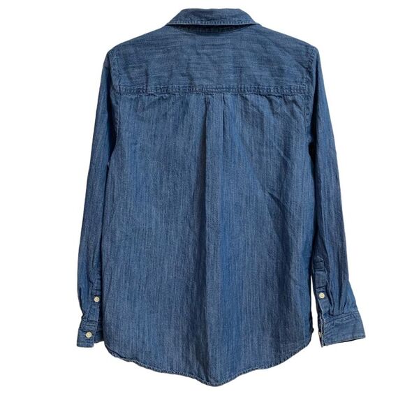 Style & Co. Chambray Boyfriend Shirt Women's Size M Blue Button-Down - Picture 11 of 16
